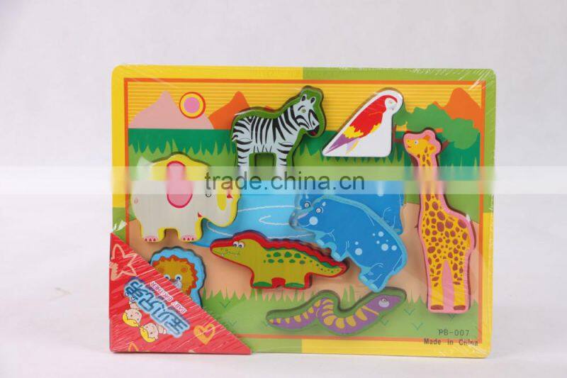 Hot new product 2015 animal wooden children puzzle