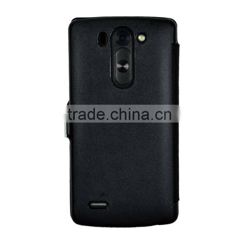 Book style PU Leather cover case for LG G3 beat