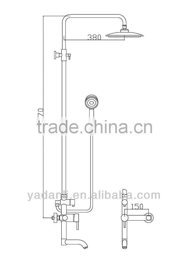 chrome finish exposed tub and shower with handshower-8229