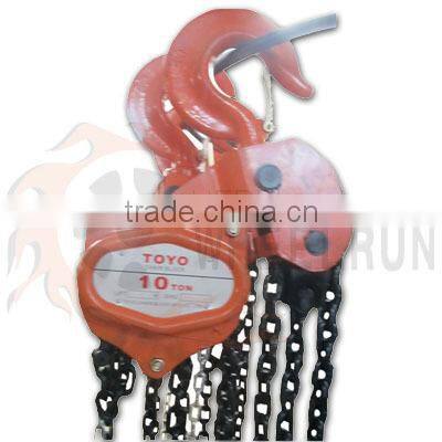 Construction material Toyo manual chain pulley block 10 ton chain hoist