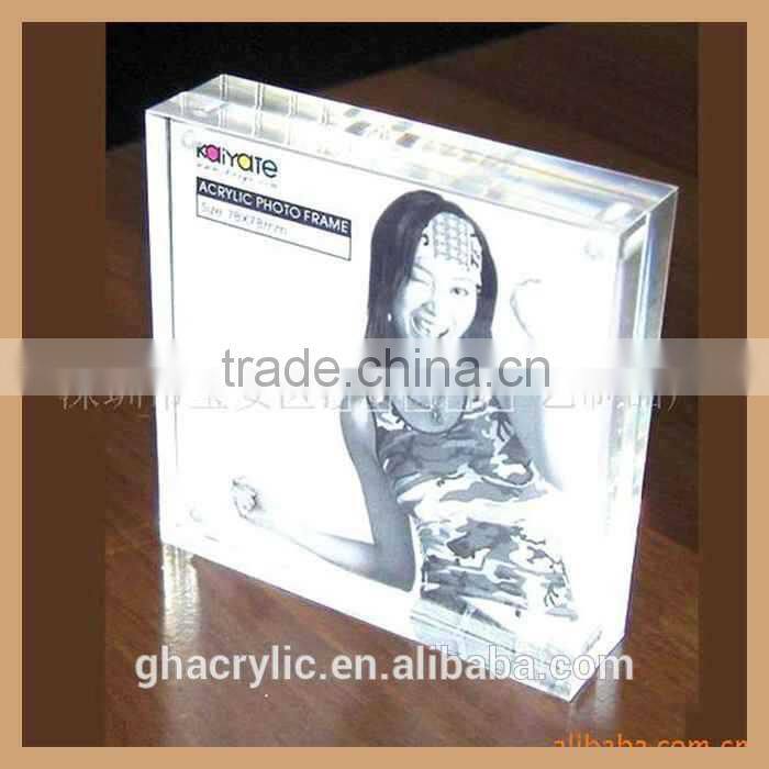 GH-P0031 SGS standard manufacture of block acrylic photo frame digital photo frame