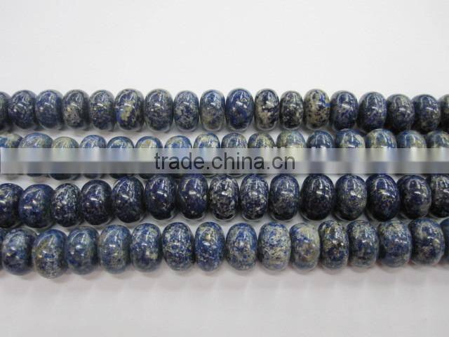 Natural lapis lazuli roundel bead mineral gemstone for jewelry making