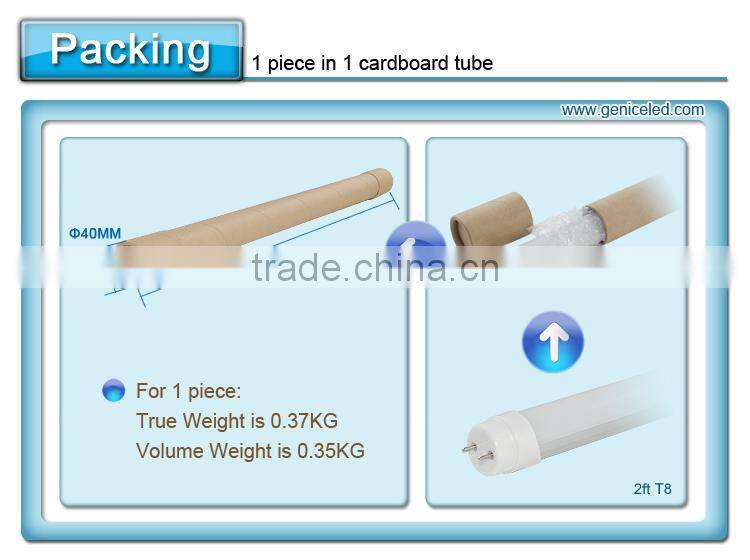 2ft 0.60m tube light 10W 1400lm with 3 years warranty
