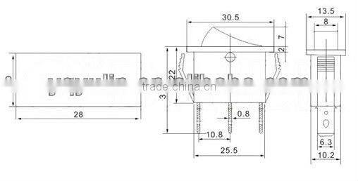Button Red ON OFF Blue Waterproof Rocker Switch With Lamp