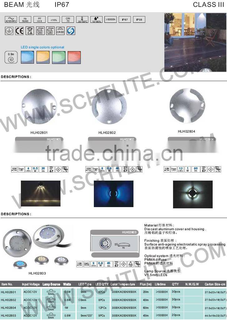 BEAM IP68 outdoor indoor 12V led wall light