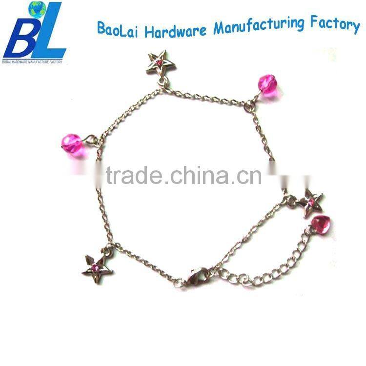 New design metal jewelies with casting waterdrop shape pendnat bracelet