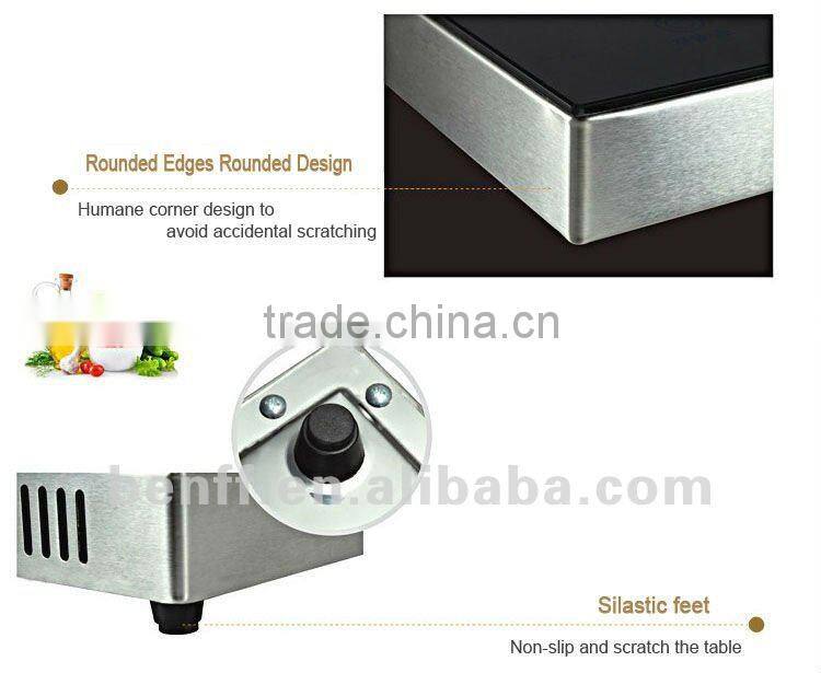 Stainless steel body single burner portable stove cooker hob ceramic glass