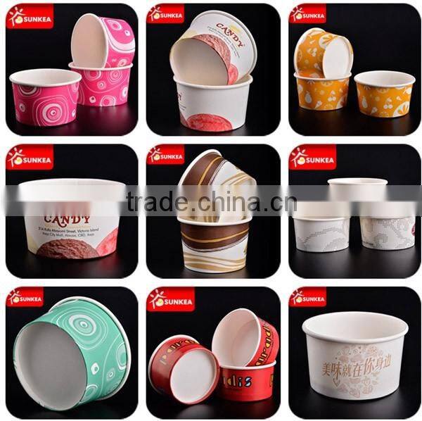 Beautifully designed paper ice cream cup and lid