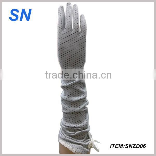 2014 fashion print buffterfly knot sunscreen gloves for women