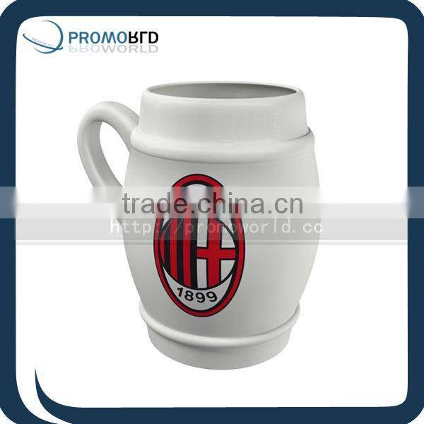 Slender Wrist Porcelain Stoneware Beer Mugs Cups Customized Printed
