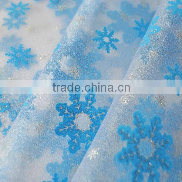 Christmas Fabric - Holiday Accents Navy Blue Snowflake Toss Metallic