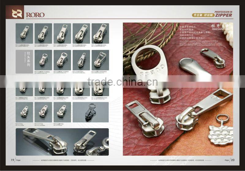 RORO151425 #10 white gold metal elephant nose single slider for bags