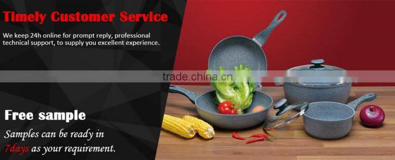 Aluminium Red Lava Stone Coating Fry Pan