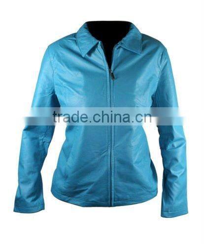 Ladies Colored Leather Jacket, Green Leather Jacket for Womens, Ladies Fitted Leather Jacket