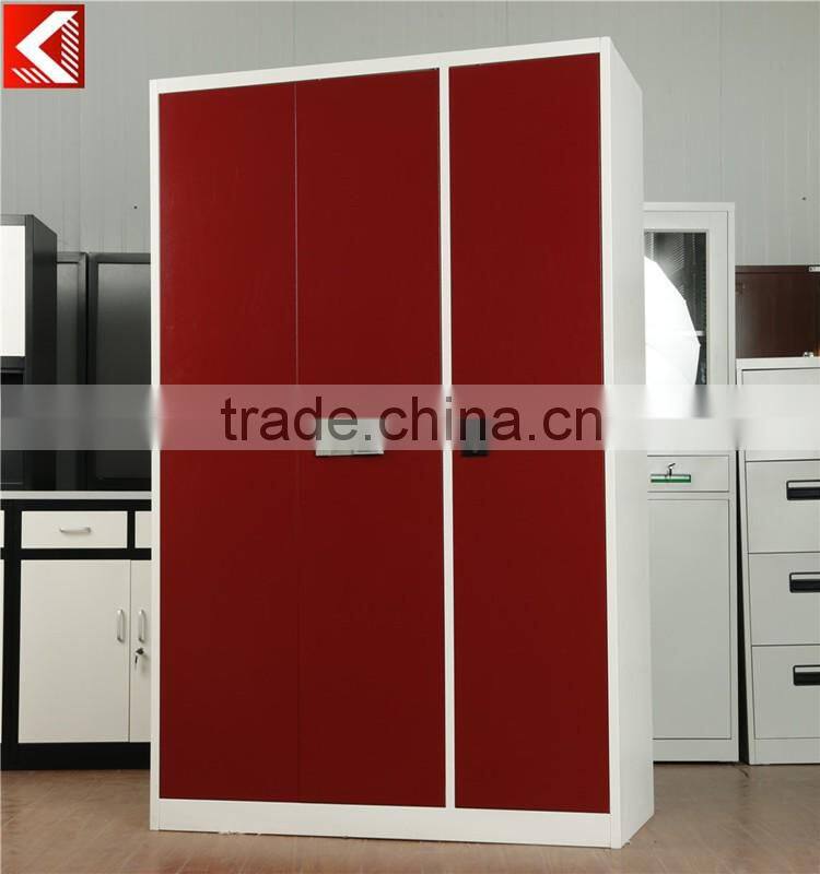Modren bedroom steel decoration almirah designs with hanging clothes