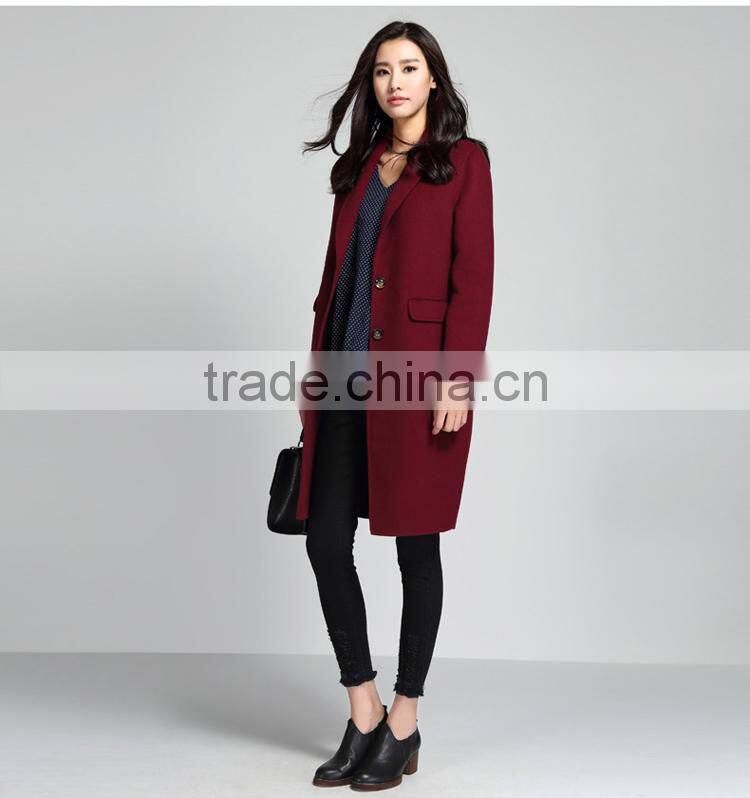 Women's Single-Breasted Wool Cashmere Spring Winter Coat OEM ODM Type Clothes Factory Manufacturer Guangzhou