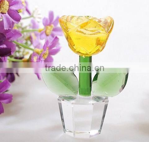Factory directly sale Wedding favor k9 Nature crystal rose flower for the wedding gifts