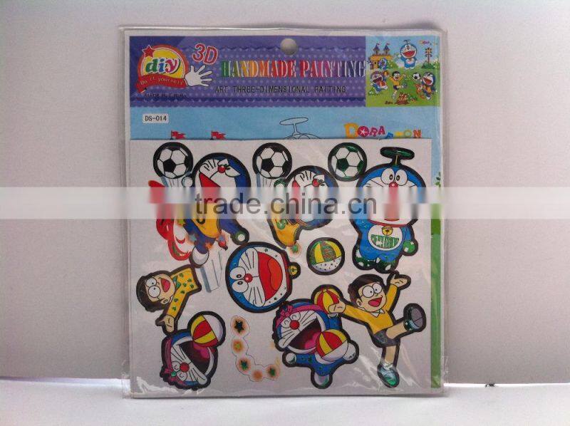 Beautiful flowers shaped 3d handmade sticker