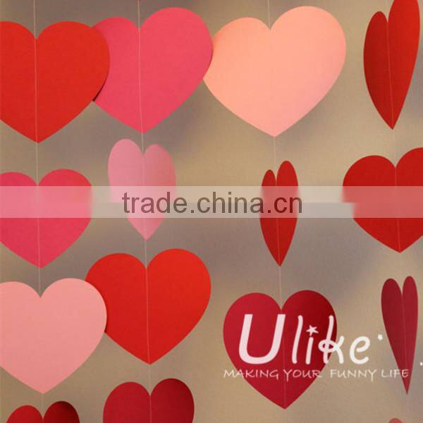 2014 hot selling party paper jointed banner garland triangle shaped cheap paper banners for christmas hanging decorate