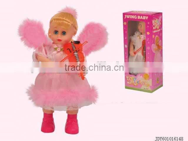 Hot sale electric lovely angel baby doll with rocking chair & phone musical toy