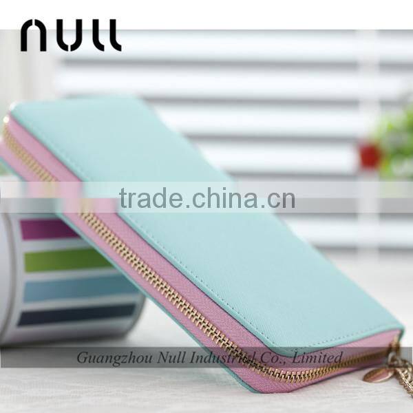High quality genuine leather woman cell phone wallet