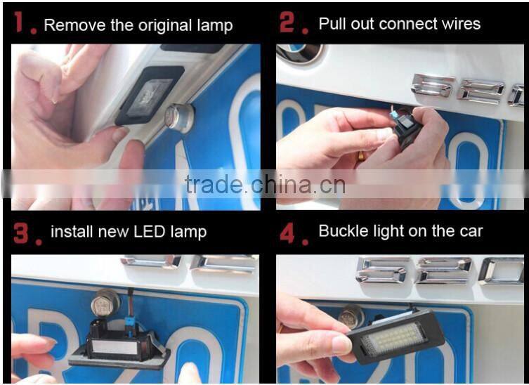 Super Bright E-Mmark LED license plate light led registration plate lamp led number license light for BMW F10/F18/F25