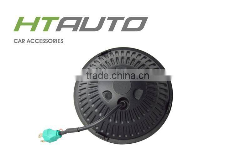 HTAUTO 7" 40W 10-30V Round Hi/Lo Beam Motorcycle Headlight Lamp For Wrangler Jeep Led Driving Offroad Light
