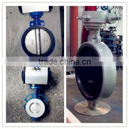 Wafer Lowest price powder pneumatic Butterfly Valve with exchangeable liner- Cast Iron, 200 PSI