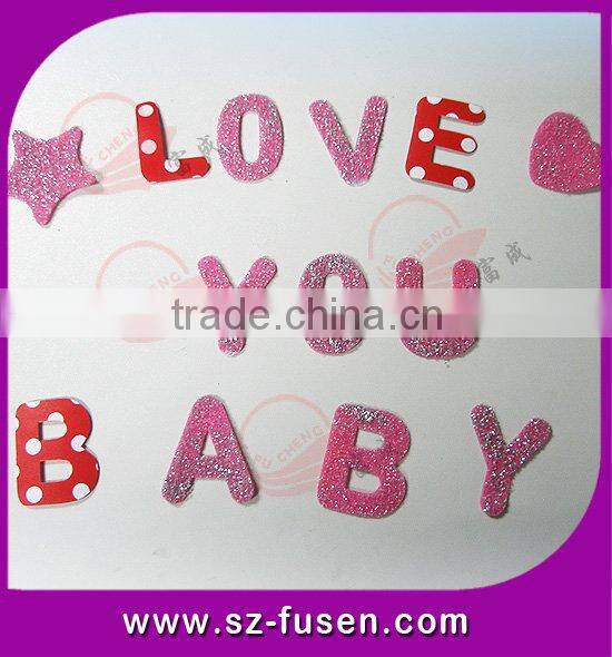 removable hook and loop letters for party