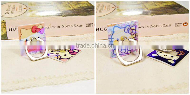 Samco Holographic Blue Light Cute Kitty 360 Degree Rotation Mobile Phone Grip Ring Holder for Smartphones