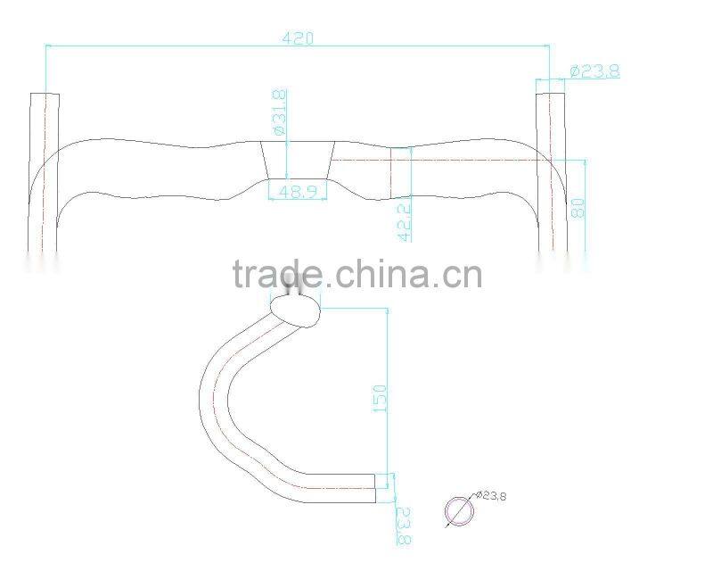 2014 dengfu cheap carbon handlebar for carbon road bicycle HB003