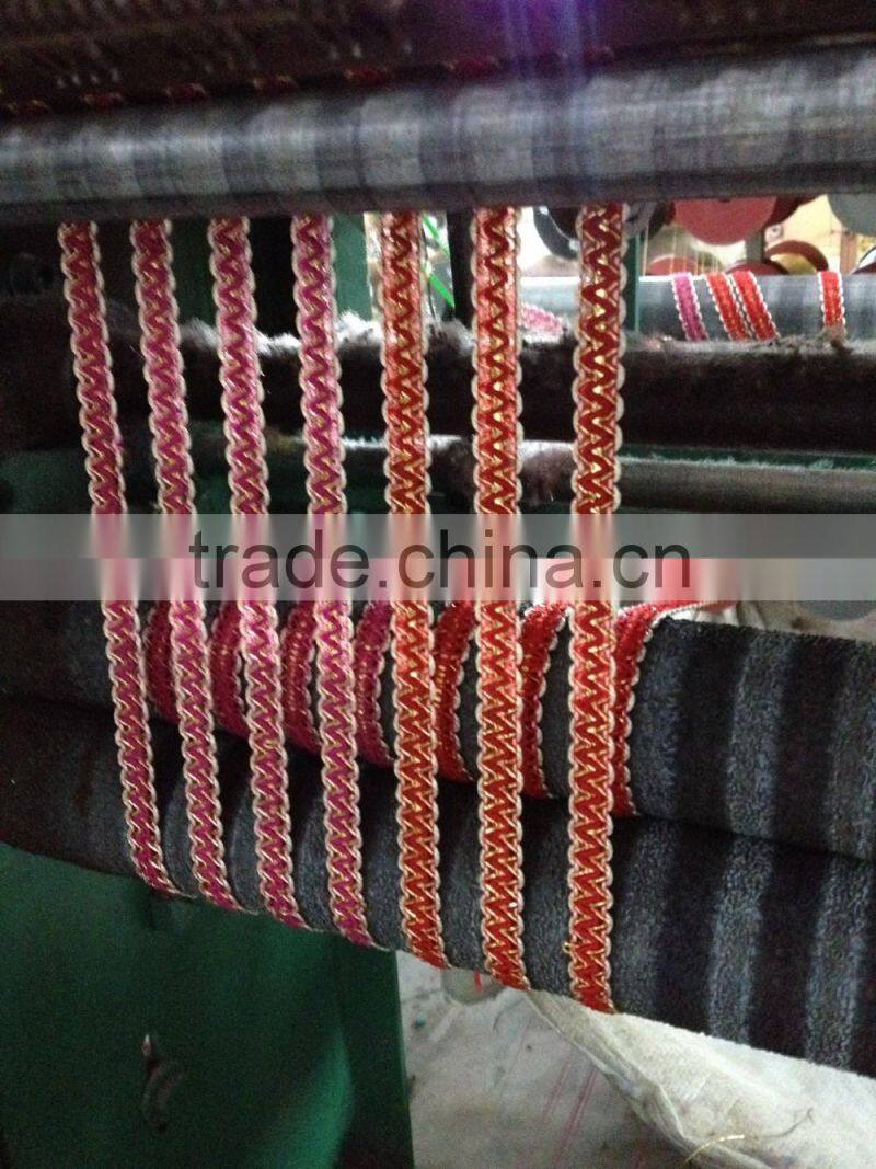 golden metallic thread tinsel black lace trim ribbon braid