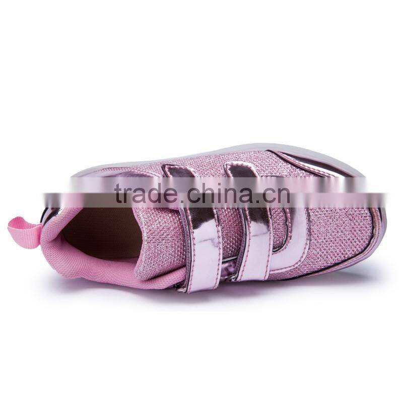 Hot selling led light kids sneaker shoes with USB charge breathable kids casual shoes