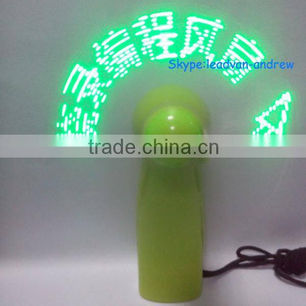 2015 Hot Sale Customize Mini LED Fan,Handheld Hanging LED Message Fan