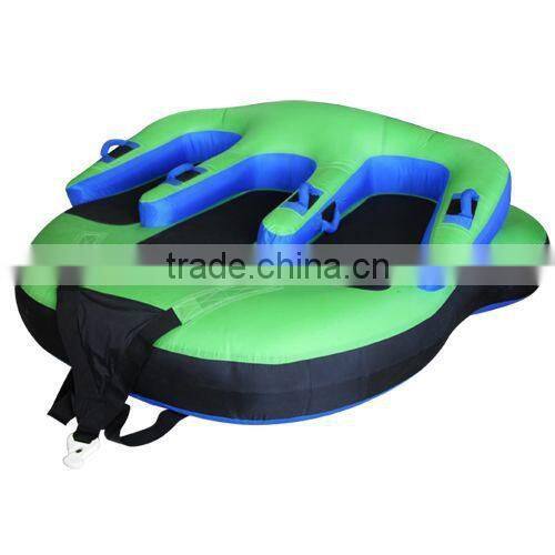 3 rider cold-resistant inflatable snow tube, hard bottom giant snow tube sled for family