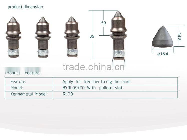 BYRL09 Tungsten carbide cutting tools for Trencher machine kennametal trencher teeth