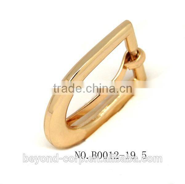 bent pin buckle real gold finished pin buckle curved fashion buckle