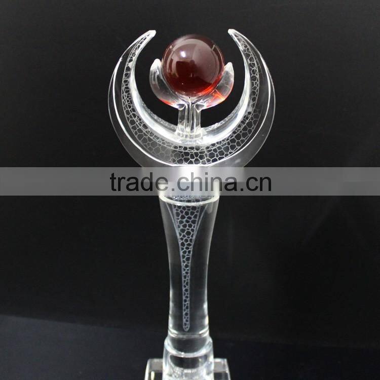 2016 new crystal glass products red ball trophy