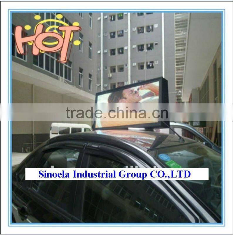 P6 outdoor full color double sided led taxi top advertising/taxi roof top advertising signs