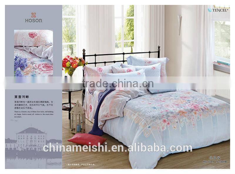 100% Reactive printing Tencel bedding set luxury duvet cover set for adult