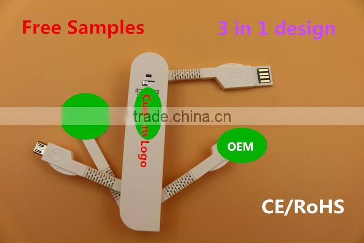 Swiss Army Knife style professional 3 in 1 usb cable
