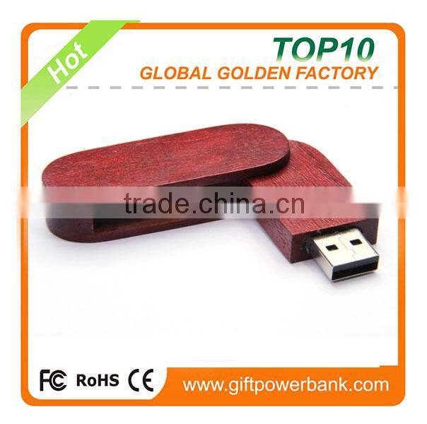 Swivel red wooden usb 2gb 4gb usb flash drive