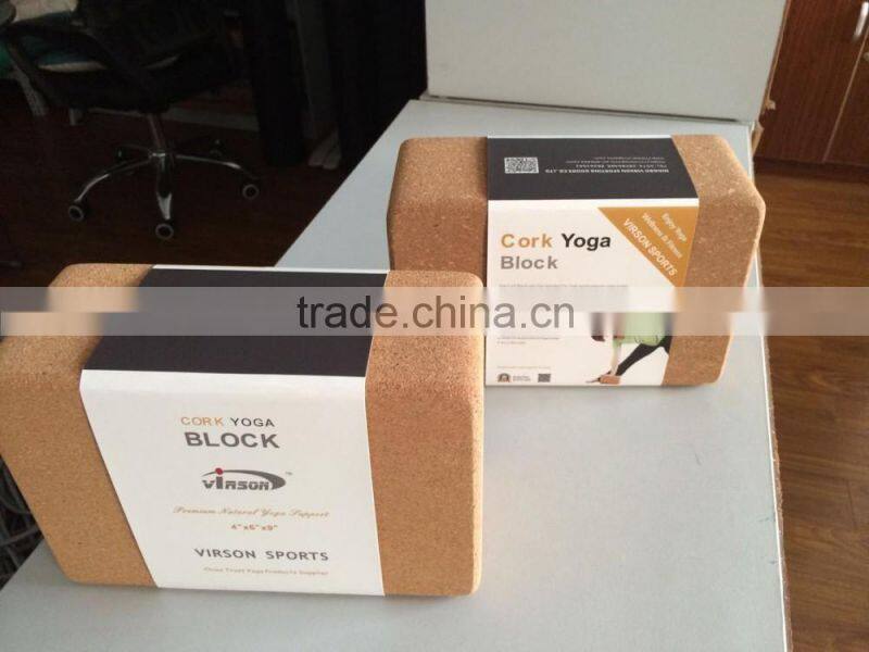 Virson yoga&pilates type yoga block cork