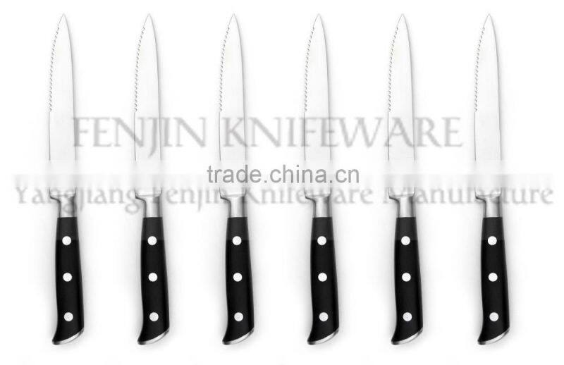 4PCS Clam Shell Package POM Serrated Steak Knife Set