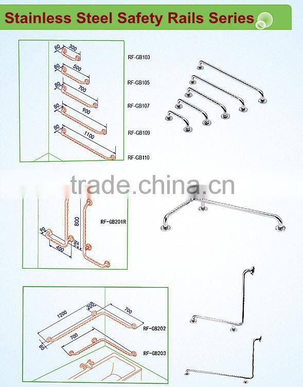 Nylon+stainless steel grab bar for disabled and eldely