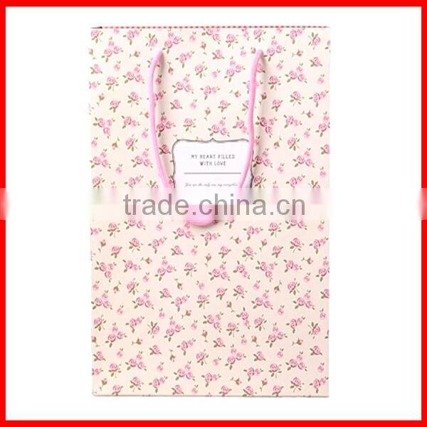 Hot Sale Small Flower Printing Shopping Bags With Handles