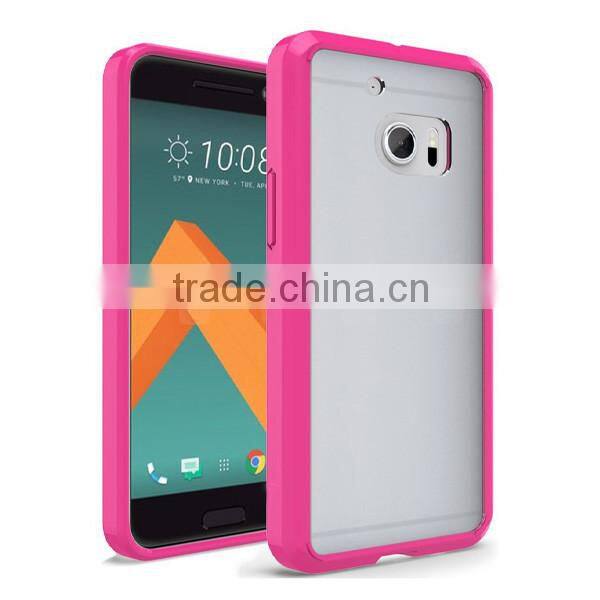 C&T Hybrid Ultra Slim Shockproof Bumper with Clear Back Panel Cover Case for HTC 10