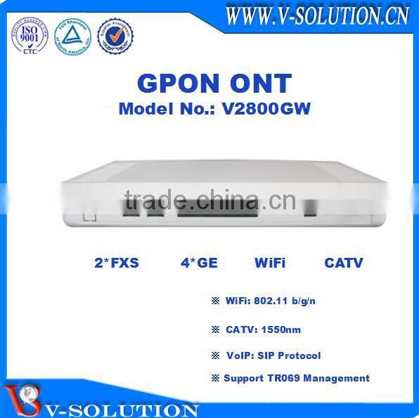 2LAN+1FXS+WiFi GPON ONT VoIP Home Gateway with CE Certification for FTTH Network Solution