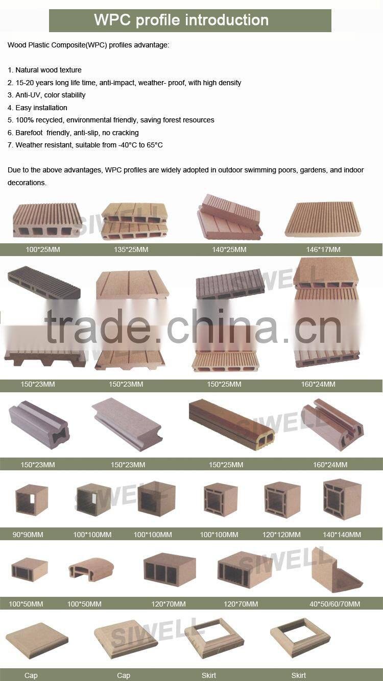 2016 hot sell PVC PE wood plastic garden WPC decking flooring profile extrusion mould/die tool