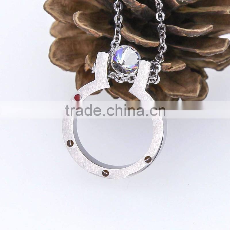 Wholesales U designed pendant with silver zircon magnetic jewelry